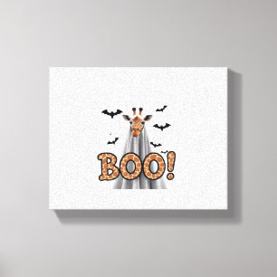 Cute Giraffe Boo Halloween Fun Costume Zoo Lover   Canvas Print