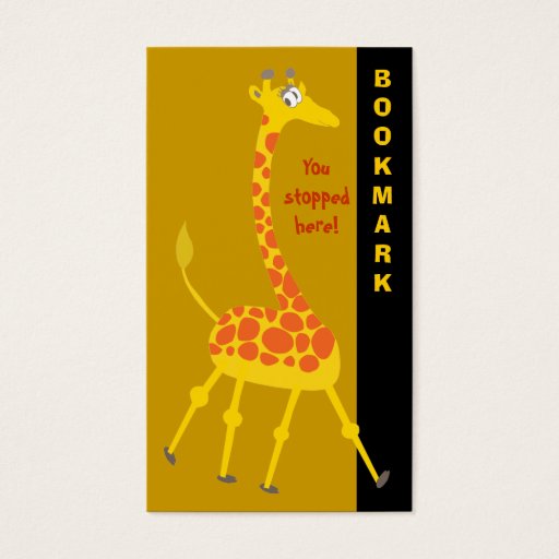 Customizable Cute Giraffe Bookmark Business Card