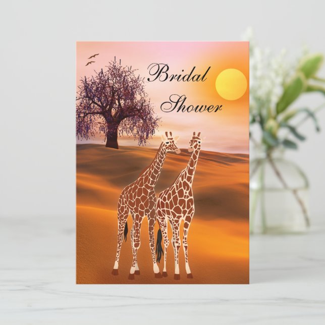 Cute Giraffe Bridal Shower Invitation (Standing Front)