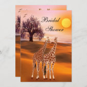 Cute Giraffe Bridal Shower Invitation (Front/Back)