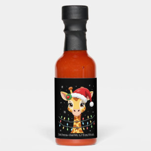 Cute Giraffe Christmas Lights Santa Hat Xmas Pajam Hot Sauces