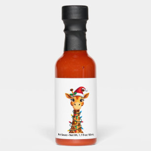 Cute Giraffe Christmas Lights Santa Hat Xmas Pajam Hot Sauces