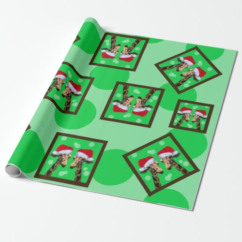 Cute Giraffe Christmas Wrapping Paper