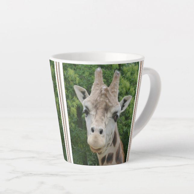 Cute Giraffe Close Up Design Latte Mug (Right Angle)