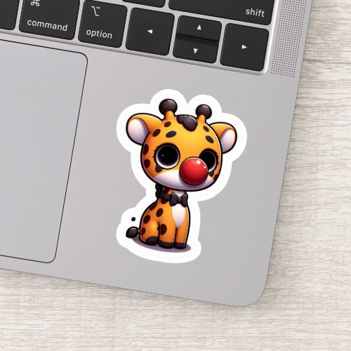 Cute Giraffe Clown Sticker