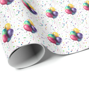 Cute Giraffe Colorful Kids Birthday Party Wrapping Paper