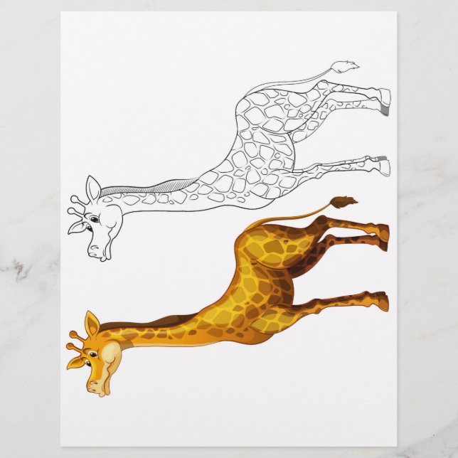 Cute giraffe coloring page (Front)