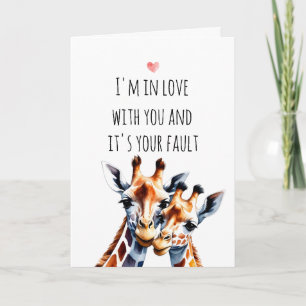 Cute Giraffe Couple I’m in Love With You Holiday Card
