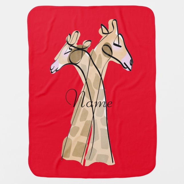 Cute Giraffe Couple  Thunder_Cove Baby Blanket (Front)