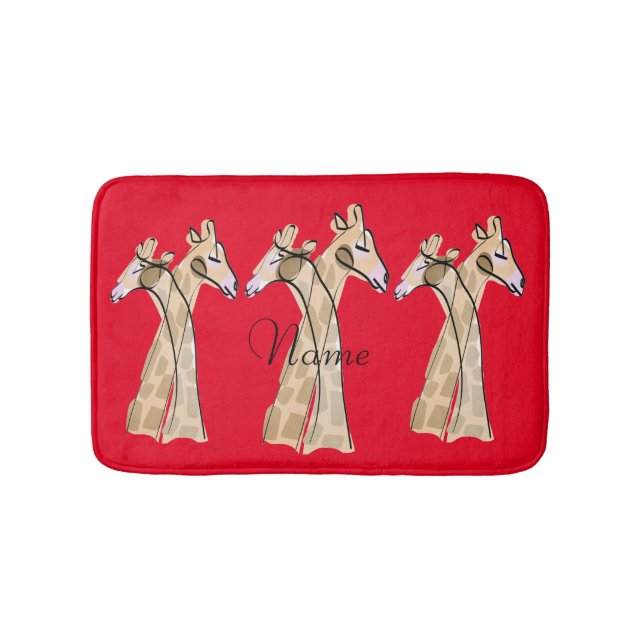 Cute Giraffe Couple  Thunder_Cove Bath Mat (Front)
