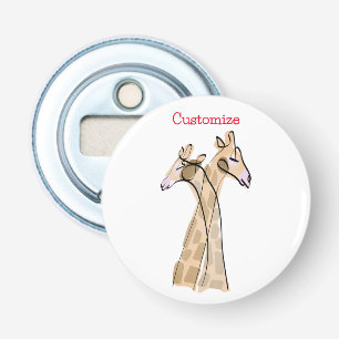 Cute Giraffe Couple Thunder_Cove Bottle Opener