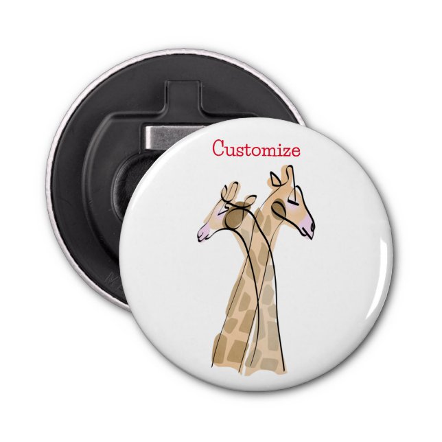 Cute Giraffe Couple Thunder_Cove  Bottle Opener (Front)
