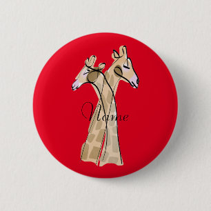 Cute Giraffe Couple  Thunder_Cove Button