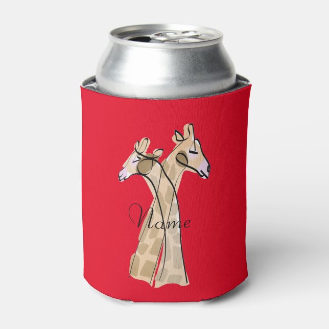 Cute Giraffe Couple  Thunder_Cove   Can Cooler (Can Front)