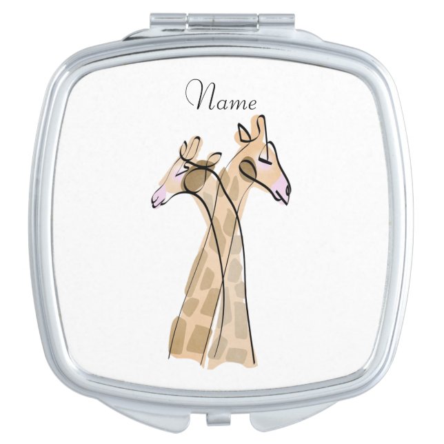Cute Giraffe Couple  Thunder_Cove Compact Mirror (Front)