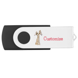 Cute Giraffe Couple Thunder_Cove Flash Drive