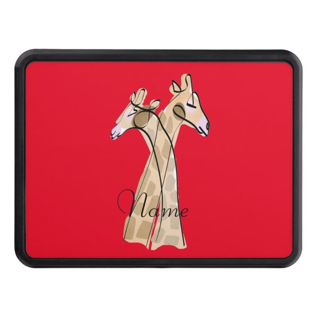 Cute Giraffe Couple  Thunder_Cove Hitch Cover (Front)