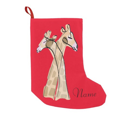 Cute Giraffe Couple  Thunder_Cove  Small Christmas Stocking