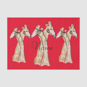 Cute Giraffe Couple  Thunder_Cove Tissue Paper