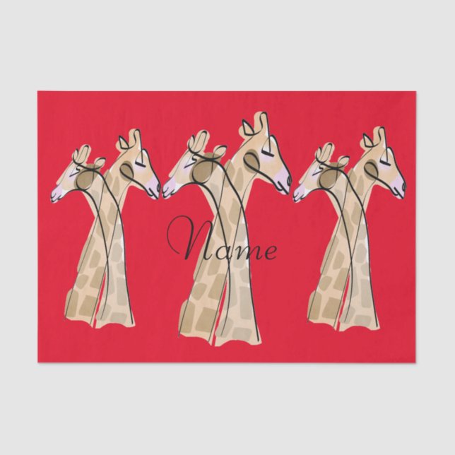 Cute Giraffe Couple  Thunder_Cove Tissue Paper (Front)