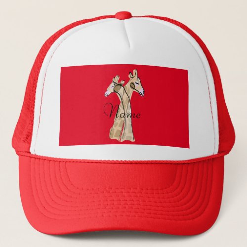 Cute Giraffe Couple  Thunder_Cove Trucker Hat