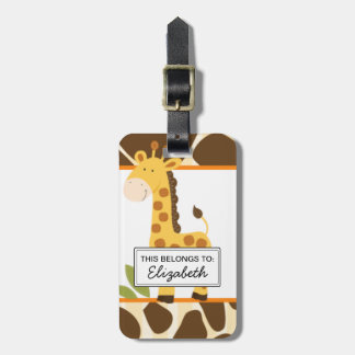 Cute Giraffe Customizable Luggage Tag