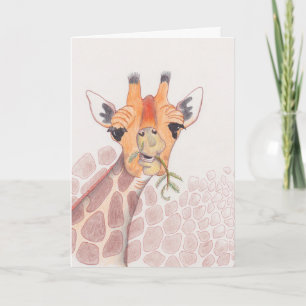 Cute Giraffe drawing Card