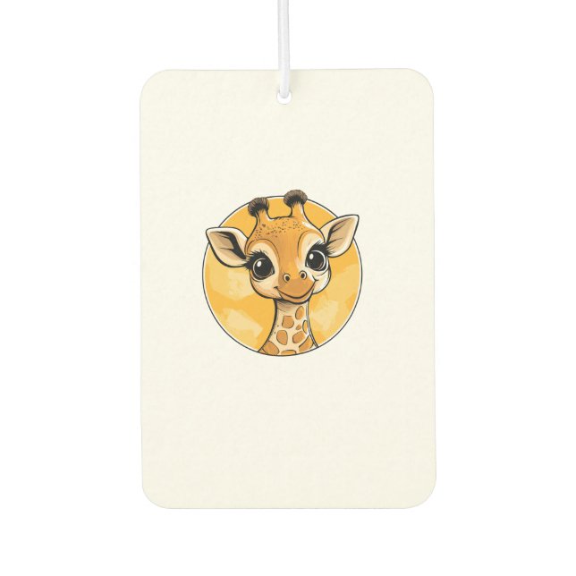 Cute Giraffe Drawing Cartoon Style   Air Freshener (Front)