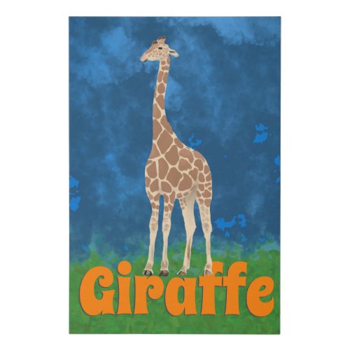 Cute Giraffe Drawing Faux Canvas Print