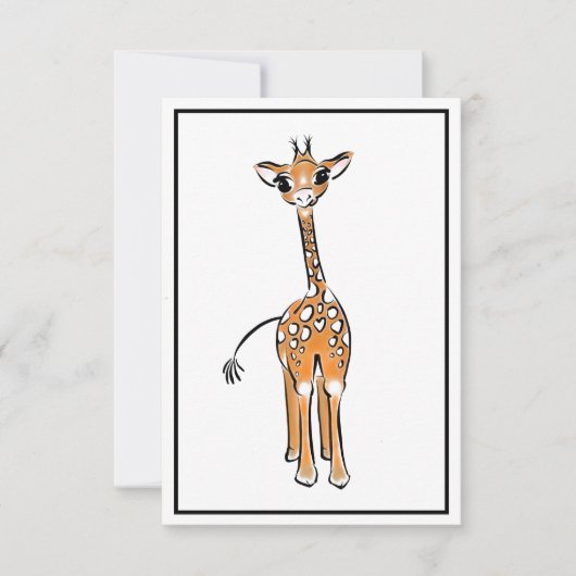 Cute Giraffe drawing, safari animals  (Front)