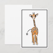 Cute Giraffe drawing, safari animals  (Front/Back)
