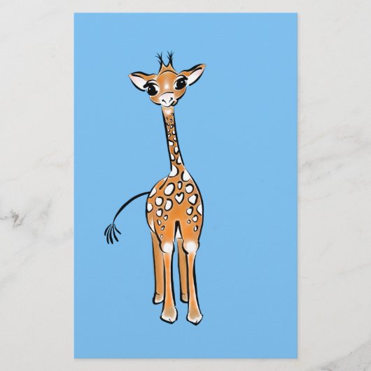 Cute Giraffe drawing, safari animals (Front)