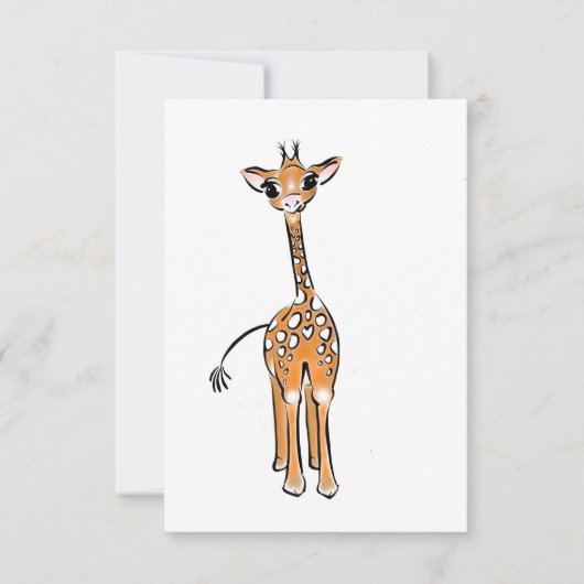 Cute Giraffe drawing, safari animals (Front)