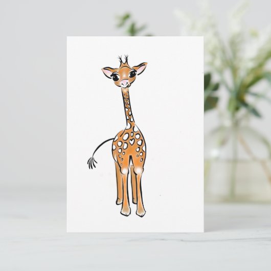 Cute Giraffe drawing, safari animals (Standing Front)