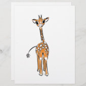 Cute Giraffe drawing, safari animals (Front/Back)