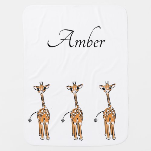 Cute Giraffe drawing safari animals  Baby Blanket