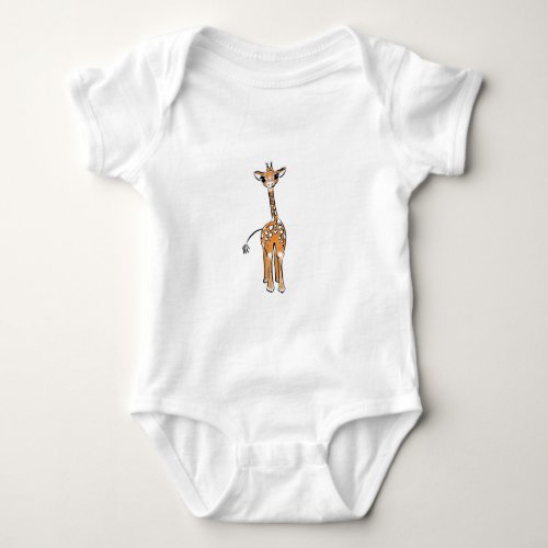 Cute Giraffe drawing safari animals  Baby Bodysuit