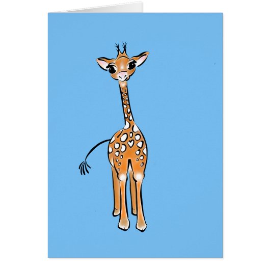 Cute Giraffe drawing, safari animals  Cards (Front)