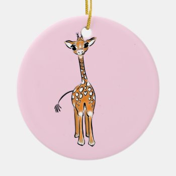 Cute Giraffe Drawing  Safari Animals  Ceramic Ornament by Omtastic at Zazzle