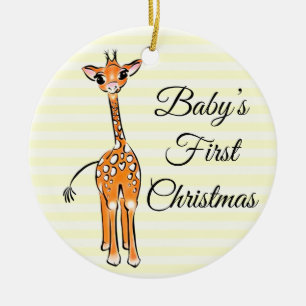 Cute Giraffe drawing, safari animals  Ceramic Ornament