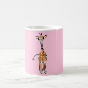 Cute giraffe drawing, safari animals coffee mug