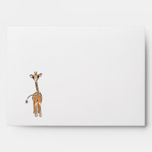 Cute giraffe drawing, safari animals envelope