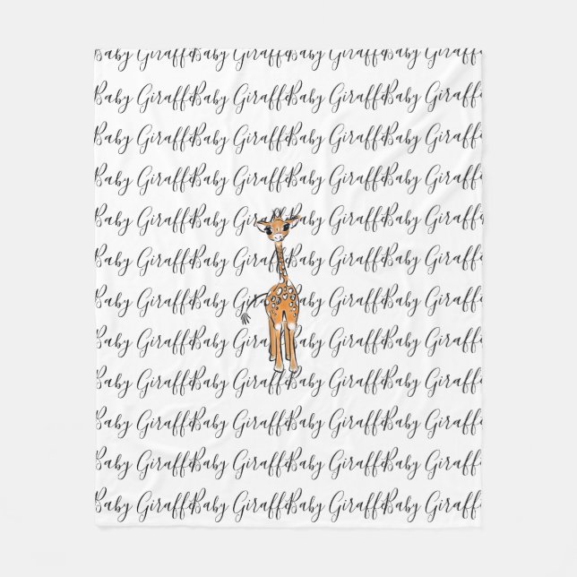 Cute Giraffe drawing, safari animals  Fleece Blanket (Front)