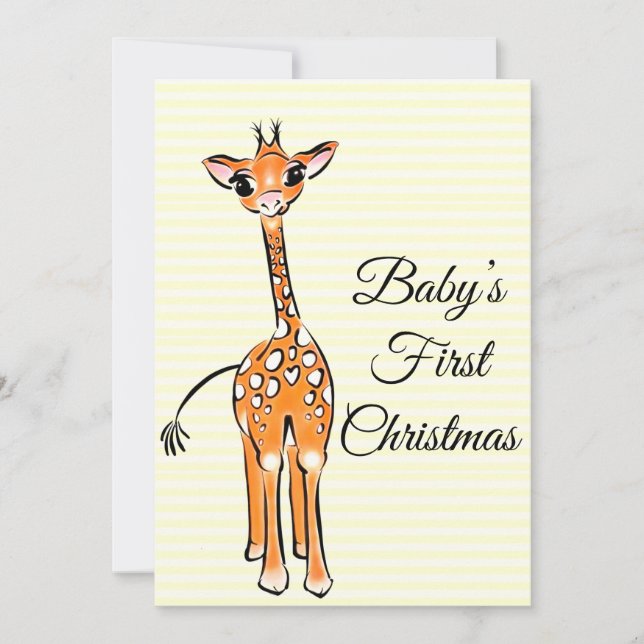 Cute Giraffe drawing, safari animals  Invitation (Front)