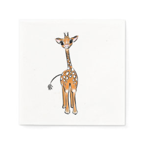 Cute Giraffe drawing, safari animals  Napkins