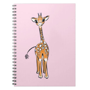 Cute Giraffe drawing, safari animals  Notebook