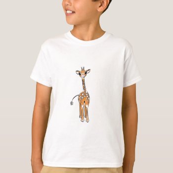 Cute Giraffe Drawing  Safari Animals  T-shirt by Omtastic at Zazzle