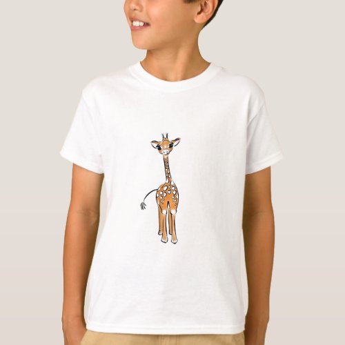 Cute Giraffe drawing safari animals  T_Shirt