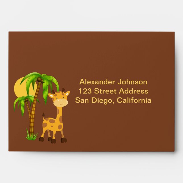 Cute Giraffe Envelope (Front)