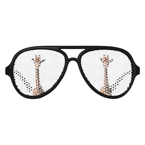 Cute giraffe face aviator sunglasses